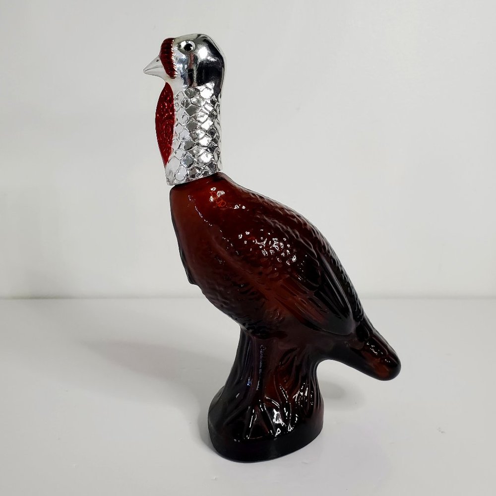 AVON Vintage Wild Turkey Country After Shave Empty Bottle Brown/Red Glass